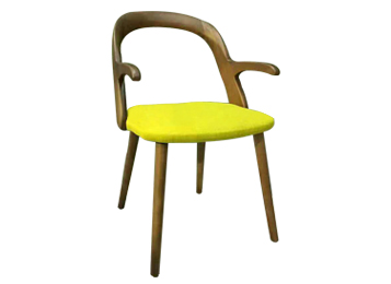 現代實木咖啡椅 軟墊扶手椅